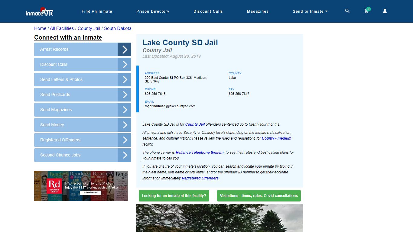 Lake County SD Jail - Inmate Locator - Madison, SD
